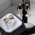 Срібний комплект з пластинами із золота