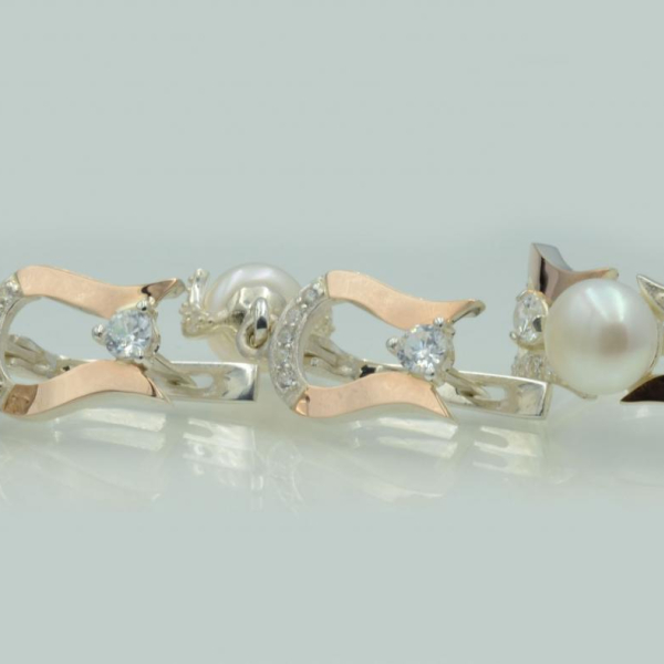 Срібний комплект з пластинами із золота