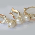 Срібний комплект з пластинами із золота