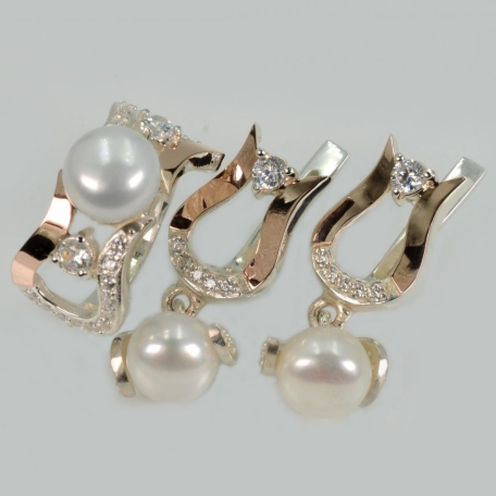 Срібний комплект з золотими пластинами