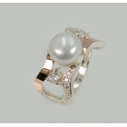 Срібна каблучка з золотими вставками