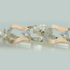 Срібні сережки з накладками з золота