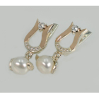 Срібні сережки з накладками з золота