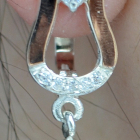 Срібні сережки з накладками з золота