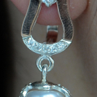 Срібні сережки з накладками з золота