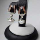 Срібні сережки з накладками з золота