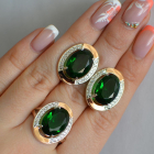 Срібний гарнітур зі вставками з золота