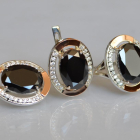 Срібний гарнітур зі вставками з золота