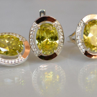 Срібний гарнітур зі вставками з золота