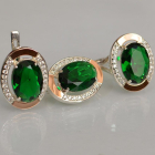 Срібний гарнітур зі вставками з золота