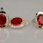 Срібний гарнітур зі вставками з золота