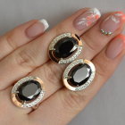 Срібний гарнітур зі вставками з золота