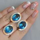 Срібний гарнітур зі вставками з золота