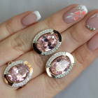 Срібний гарнітур зі вставками з золота