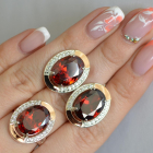 Срібний гарнітур зі вставками з золота