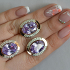 Срібний гарнітур зі вставками з золота