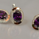 Срібний гарнітур зі вставками з золота