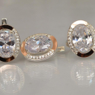 Срібний гарнітур зі вставками з золота