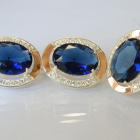 Срібний гарнітур зі вставками з золота