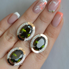 Срібний гарнітур зі вставками з золота