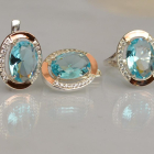 Срібний гарнітур зі вставками з золота