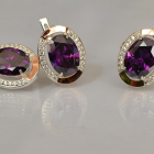 Срібний гарнітур зі вставками з золота