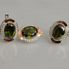 Срібний гарнітур зі вставками з золота