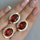 Срібний гарнітур зі вставками з золота