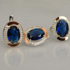 Срібний гарнітур зі вставками з золота