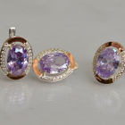 Срібний гарнітур зі вставками з золота