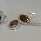 Срібний комплект з золотими пластинами