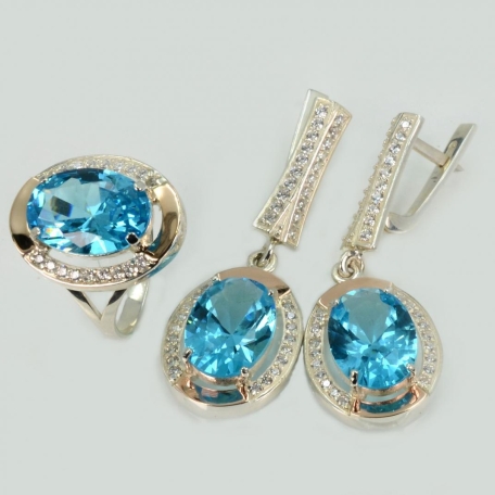 Срібний гарнітур з золотими пластинами