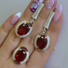 Срібний комплект з золотими пластинами