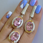 Срібний комплект з золотими пластинами