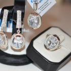 Срібний комплект з золотими пластинами