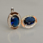 Срібні сережки з золотими вставками