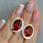 Срібні сережки з золотими вставками