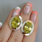 Срібні сережки з золотими вставками