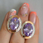 Срібні сережки з золотими вставками