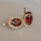 Срібні сережки з золотими вставками