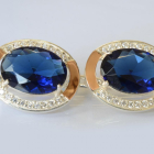 Срібні сережки з золотими вставками