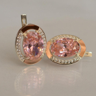 Срібні сережки з золотими вставками