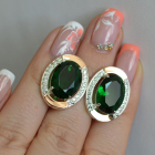 Срібні сережки з золотими вставками