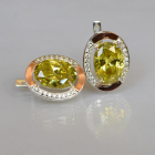 Срібні сережки з золотими вставками