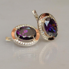 Срібні сережки з золотими вставками