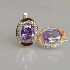 Срібні сережки з золотими вставками