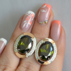 Срібні сережки з золотими вставками