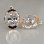 Срібні сережки з золотими вставками