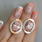 Срібні сережки з золотими вставками