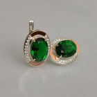 Срібні сережки з золотими вставками